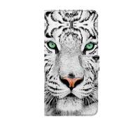 Bnvdfre Étui de protection à rabat en cuir synthétique pour Xiaomi Redmi Note 15 5G - Avec compartiment pour cartes - Magnétique - Résistant aux chocs - En silicone - Avec motif - Tigre
