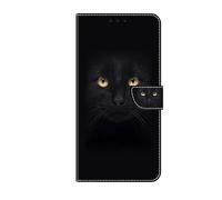 Bnvdfre Étui de protection à rabat pour Xiaomi Redmi Note 11, en cuir synthétique, magnétique, résistant aux chocs, en silicone, avec motif de chat noir