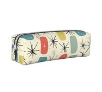 BNVSADC Atomic Trousse à crayons rétro en cuir avec fermeture éclair pour l'école, le bureau, les voyages, blanc, Taille unique, Trousse de maquillage