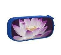 BNVSADC Belle trousse à crayons avec imprimé fleur de lotus violette - Grande trousse à crayons mignonne - Organiseur de papeterie pour filles et garçons - Noir, bleu, Taille unique, Cartable