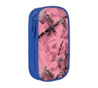 BNVSADC Belle trousse à crayons avec motif camouflage et feuilles avec fermeture éclair pour étudiants, adolescents, garçons, filles, adultes, noir, bleu, Taille unique, Cartable