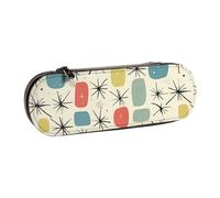 BNVSADC Belle trousse à crayons en cuir imprimé avec vue sur le canal de Venise et trousse de maquillage - Élégante trousse à crayons rigide pour l'école, le bureau, les voyages, Motif rétro étoiles