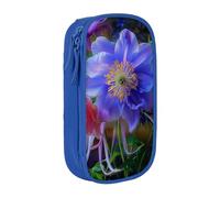 BNVSADC Belle trousse à crayons imprimée de fleurs avec fermeture éclair pour étudiants, adolescents, garçons, filles, adultes, noir, bleu, Taille unique, Cartable