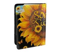 BNVSADC Blessed to Be Called Nana Étui de passeport de voyage en cuir synthétique pour homme et femme Motif tournesol 16,5 cm, Noir , Taille unique, Moderne