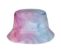 BNVSADC Chapeau de pêche imprimé famille d'éléphants pour homme et femme - Chapeau bob pour randonnée, plage, golf, Marbre coloré pastel rose, bleu, violet, Taille unique