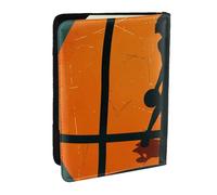 BNVSADC Étui de passeport de voyage en cuir PU imprimé art de basket-ball pour homme et femme, 16,5 cm, Noir , Taille unique, Moderne