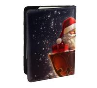BNVSADC Étui de passeport de voyage en cuir PU imprimé magique de Noël pour homme et femme, 16,5 cm, Noir , Taille unique, Moderne