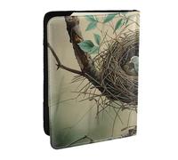 BNVSADC Étui de passeport de voyage en cuir PU imprimé vin rouge pour homme et femme, 16,5 cm, Maison pour oiseaux en plein air, Taille unique, Moderne