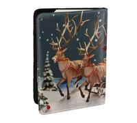 BNVSADC Étui de passeport de voyage en cuir synthétique imprimé Merry Christmas pour homme et femme, 16,5 cm, Noir , Taille unique, Moderne