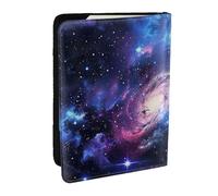 BNVSADC Étui de passeport en cuir PU imprimé univers galaxie étoile espace pour homme femme 16,5 cm, Noir , Taille unique, Moderne
