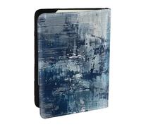 BNVSADC Étui de passeport en cuir synthétique imprimé à bulles de bière pour homme et femme, 16,5 cm, Bleu abstrait, Taille unique, Moderne