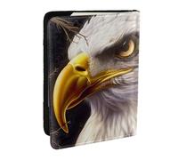 BNVSADC Étui de passeport en cuir synthétique imprimé à bulles de bière pour homme et femme, 16,5 cm, Pygargue à tête blanche, Taille unique, Moderne