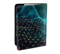 BNVSADC Étui de passeport en cuir synthétique imprimé à bulles de bière pour homme et femme, 16,5 cm, Espace polygonal abstrait, Taille unique, Moderne