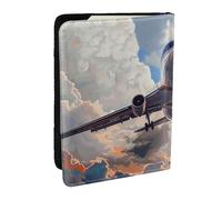 BNVSADC Étui de passeport en cuir synthétique imprimé à bulles de bière pour homme et femme, 16,5 cm, Airplane Art, Taille unique, Moderne