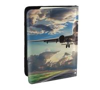 BNVSADC Étui de passeport en cuir synthétique imprimé à bulles de bière pour homme et femme, 16,5 cm, Avion., Taille unique, Moderne