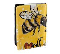 BNVSADC Étui de passeport en cuir synthétique imprimé à bulles de bière pour homme et femme, 16,5 cm, Bee Love Honey, Taille unique, Moderne
