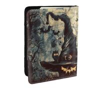 BNVSADC Étui de passeport en cuir synthétique imprimé visage de femme avec paillettes violettes 16,5 cm, Chapeau de sorcière., Taille unique, Moderne