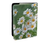BNVSADC Étui de passeport imprimé en cuir synthétique avec illustration de cochon d'Inde pour homme et femme, 16,5 cm, Fleurs et marguerites, Taille unique, Moderne
