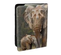 BNVSADC Étui de passeport imprimé en cuir synthétique avec illustration de cochon d'Inde pour homme et femme, 16,5 cm, Famille d'éléphants., Taille unique, Moderne