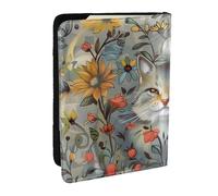 BNVSADC Étui de passeport imprimé en cuir synthétique avec illustration de cochon d'Inde pour homme et femme, 16,5 cm, Chats et fleurs drôles, Taille unique, Moderne