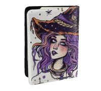 BNVSADC Étui de passeport mexicain Otomi en cuir synthétique imprimé animaux pour homme et femme, 16,5 cm, Dessin de sorcière magique bohémien, Taille unique, Moderne