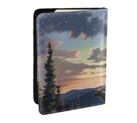 BNVSADC Étui de passeport rectangulaire en cuir PU imprimé mandala pour homme et femme, 16,5 cm, Moose Mountain Pin Wilderness, Taille unique, Moderne