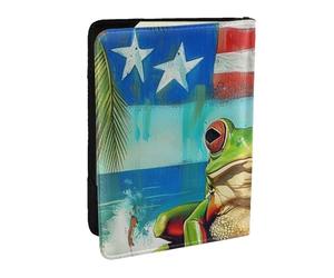BNVSADC Étui de passeport rectangulaire en cuir PU imprimé mandala pour homme et femme, 16,5 cm, Puerto Rico Drapeau grenouille palmiers, Taille unique, Moderne