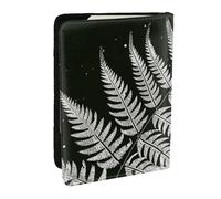BNVSADC Étui de passeport rectangulaire en cuir PU imprimé mandala pour homme et femme, 16,5 cm, Silhouette de feuille de fougère naturelle, Taille unique, Moderne