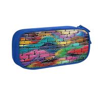 BNVSADC Grande trousse à crayons avec imprimé brique colorée graffiti - Jolie trousse à crayons - Organiseur de papeterie pour filles et garçons - Noir, bleu, Taille unique, Cartable