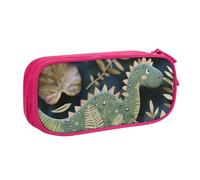 BNVSADC Grande trousse à crayons avec imprimé dinosaure - Jolie trousse à crayons - Organiseur de papeterie pour filles et garçons - Noir, rose, Taille unique, Cartable