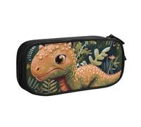 BNVSADC Grande trousse à crayons avec imprimé dinosaure - Jolie trousse à crayons - Organiseur de papeterie pour filles et garçons - Noir, Noir , Taille unique, Cartable