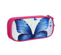 BNVSADC Grande trousse à crayons avec imprimé papillon bleu - Jolie trousse à crayons - Organiseur de papeterie pour filles et garçons - Noir, rose, Taille unique, Cartable