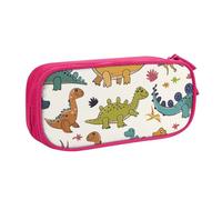BNVSADC Grande trousse à crayons avec motif dinosaure imprimé - Jolie trousse à crayons - Organiseur de papeterie pour filles et garçons - Noir, rose, Taille unique, Cartable