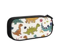 BNVSADC Grande trousse à crayons avec motif dinosaure imprimé - Jolie trousse à crayons - Organiseur de papeterie pour filles et garçons - Noir, Noir , Taille unique, Cartable