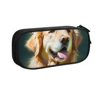 BNVSADC Grande trousse à crayons Golden Retriever avec imprimé chien retriever - Jolie trousse à crayons - Organiseur de papeterie pour filles et garçons - Noir, Noir , Taille unique, Cartable