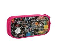 BNVSADC Grande trousse à crayons imprimée avec formule mathématique - Jolie trousse à crayons - Organiseur de papeterie pour filles et garçons - Noir, rose, Taille unique, Cartable