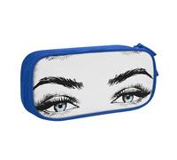 BNVSADC Grande trousse à crayons imprimée avec motif de cils - Jolie trousse à crayons - Organiseur de papeterie pour filles et garçons - Noir, bleu, Taille unique, Cartable