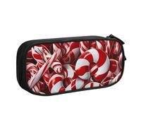 BNVSADC Grande trousse à crayons imprimée Candy Canes - Jolie boîte à crayons - Organiseur de papeterie pour filles et garçons - Noir, Noir , Taille unique, Cartable