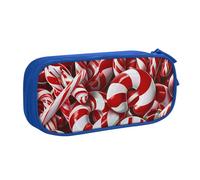 BNVSADC Grande trousse à crayons imprimée Candy Canes - Jolie boîte à crayons - Organiseur de papeterie pour filles et garçons - Noir, bleu, Taille unique, Cartable