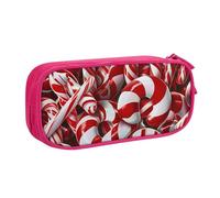 BNVSADC Grande trousse à crayons imprimée Candy Canes - Jolie boîte à crayons - Organiseur de papeterie pour filles et garçons - Noir, rose, Taille unique, Cartable