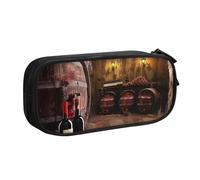 BNVSADC Grande trousse à crayons imprimée cave à vin rouge - Jolie boîte à crayons - Organiseur de papeterie pour filles et garçons - Noir, Noir , Taille unique, Cartable