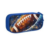 BNVSADC Grande trousse à crayons imprimée de football américain Galaxy Space - Jolie trousse à crayons - Organiseur de papeterie pour filles et garçons - Noir, bleu, Taille unique, Cartable