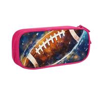BNVSADC Grande trousse à crayons imprimée de football américain Galaxy Space - Jolie trousse à crayons - Organiseur de papeterie pour filles et garçons - Noir, rose, Taille unique, Cartable