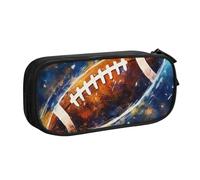 BNVSADC Grande trousse à crayons imprimée de football américain Galaxy Space - Jolie trousse à crayons - Organiseur de papeterie pour filles et garçons - Noir, Noir , Taille unique, Cartable