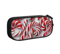 BNVSADC Grande trousse à crayons imprimée de sucre d'orge dans la neige - Jolie boîte à crayons - Organiseur de papeterie pour filles et garçons - Noir, Noir , Taille unique, Cartable