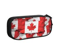 BNVSADC Grande trousse à crayons imprimée drapeau canadien - Jolie trousse à crayons - Organiseur de papeterie pour filles et garçons - Noir, Noir , Taille unique, Cartable