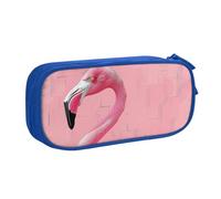 BNVSADC Grande trousse à crayons imprimée Flamingo - Grande trousse à crayons mignonne - Organiseur de papeterie pour filles et garçons - Noir, bleu, Taille unique, Cartable