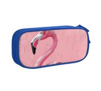 BNVSADC Grande trousse à crayons imprimée Flamingo - Grande trousse à crayons mignonne - Organiseur de papeterie pour filles et garçons - Noir, bleu, Taille unique, Cartable