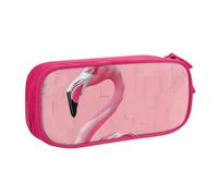 BNVSADC Grande trousse à crayons imprimée Flamingo - Grande trousse à crayons mignonne - Organiseur de papeterie pour filles et garçons - Noir, rose, Taille unique, Cartable