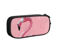BNVSADC Grande trousse à crayons imprimée Flamingo - Grande trousse à crayons mignonne - Organiseur de papeterie pour filles et garçons - Noir, Noir , Taille unique, Cartable